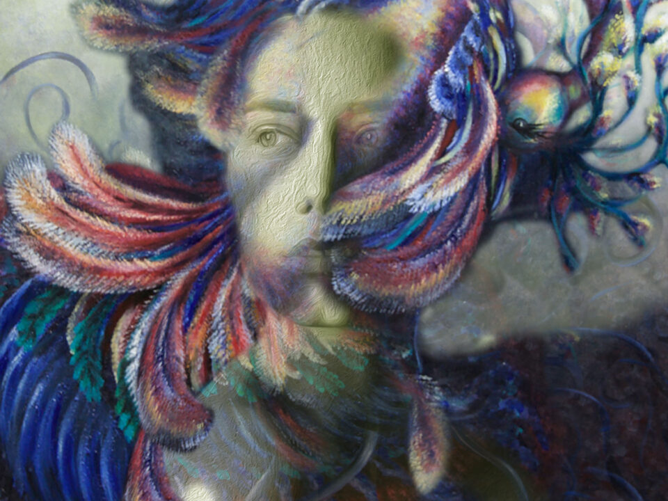 simurg, zümrüdü anka, phoenix, emerald phoenix, digital art, digital collage