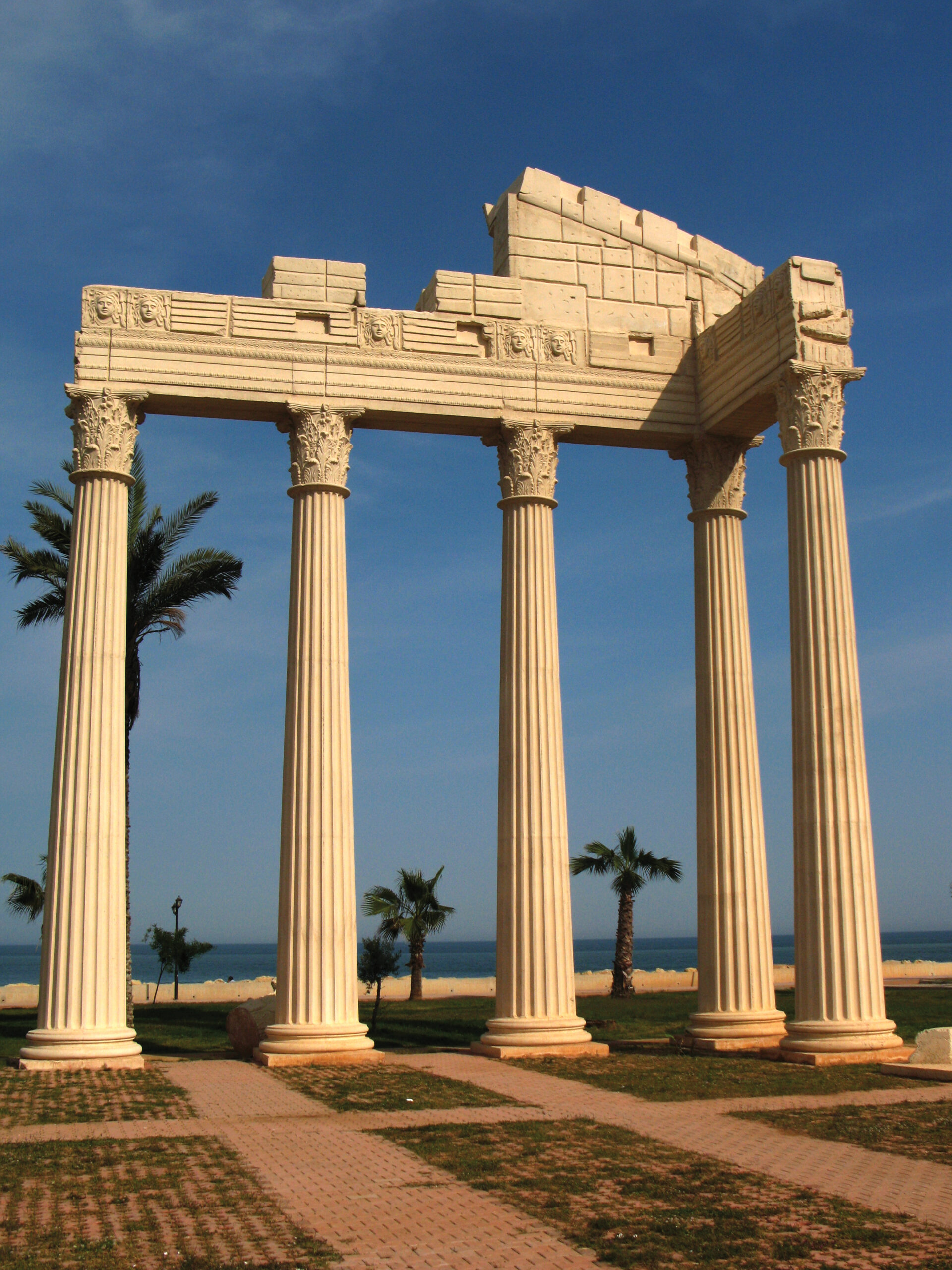 peyzaj, park, uzuncaburç, sütun, korint